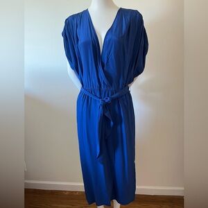 Malcolm Starr Elegant Blue Women's Silk Dress, Size 10